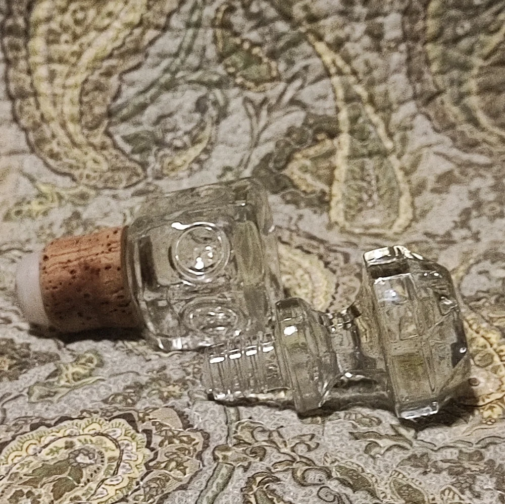 Pair Of Glass Bottle Stoppers Toppers 1960's Vintage MCM Cork Spiral Rooting Jar